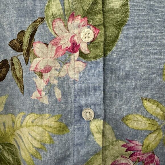 Tommy Bahama Small Coastalina Orchid Dreams Linen Button Front Tank Top Womens - Picture 9 of 13